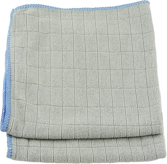 Unger 12” x 12” Microfiber Glass and Mirror Cloths, 2 Pack, Wet and Dry Cleaning Towels, Reusable Supplies, Window Cleaner Polishing Cloth with Streak-Free Results