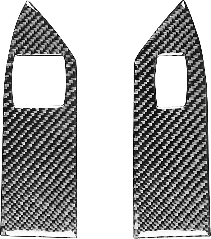 Real Carbon Fiber Trim for Ford Mustang GT Shelby Accessories | for 2005 2006 2007 2008 2009，Window Lift Panel Cover，Thick Overlay Sticker Decal，Type-A