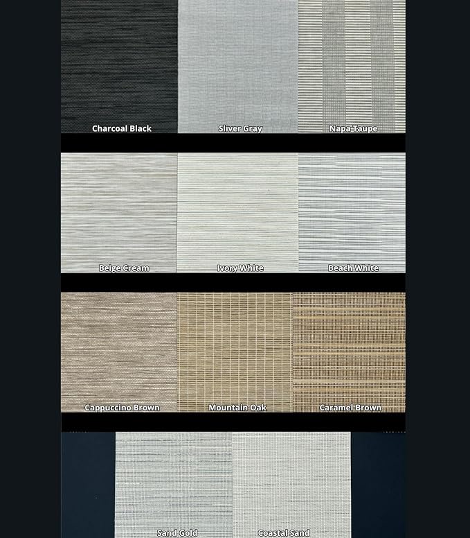 Replacement Fabric Panels for Sliding Glass Door (4-Pack, 23"x96"), Fabric Only, Natural Woven Blind Slats, Trimmable, Sheer, Track & Bottom Rail Not Included,Ivory White