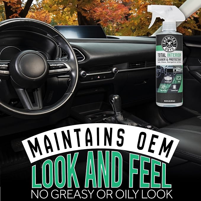 Chemical Guys, Total Interior Cleaner & Protectant, New Car Smell, 32 oz | Cleans leather, vinyl, plastic and glass in one step with a fresh new car scent and a factory-style finish