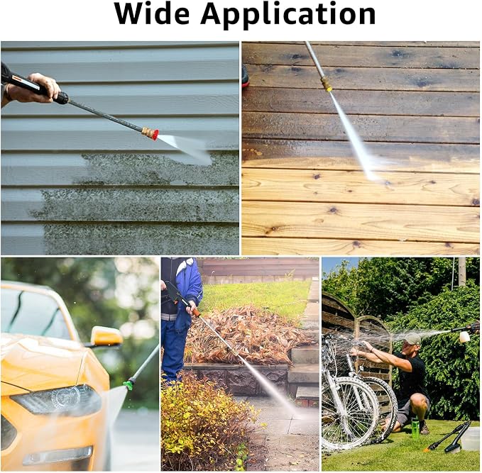 Pressure Washer Tips Power Washer Soap Nozzle Tips Multiple Degrees 1/4 Quick Connect Design Up to 4,500 PSI 2.5 GPM(5-Pack) | Pressure Washer Spray Nozzle Tips, Multiple Degrees 0° 15° 25° 40° Soap, 1/4 Inch Quick Connect for Cleaning Car, Watering