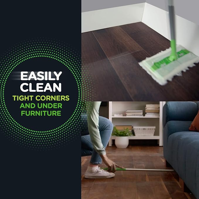 Sweep + Mop, Dry Pads Refill, Floor Cleaner for Dirt, Dust, Hair, Cleaning Cloths for Mopping Home, Bathroom, Kitchen, All Purpose Multi-Surface Floor Wipes, Heavy Duty, Pet, 32 Count