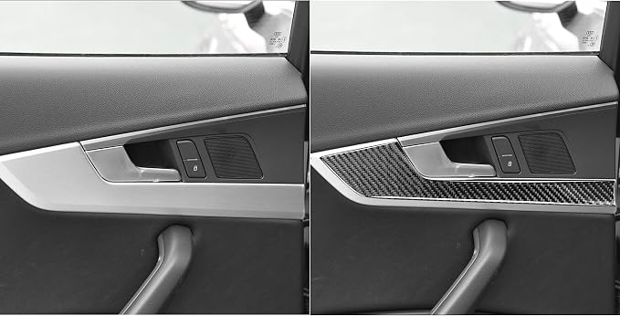 Real Carbon Fiber Trim for Audi Accessories | for B9 A4 S4 A5 S5 2020-2025 / RS5 2021-2025 Door Panel Strip Interior Thick Overlay Decal - A