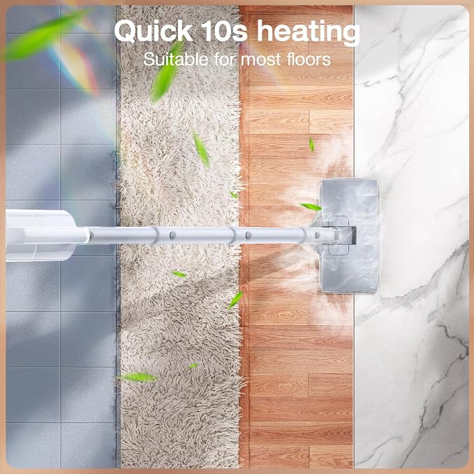 Steam Cleaner, Detachable 10-in-1 Handheld Steam Mop for Multi-Surface | Quick 10s Heat, 350ml Water Tank and 2-Level Steamer for Cleaning Floor, Window, Carpet, BBQ Grill, Tile, Sofa, Car and Grout