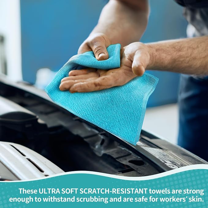 Microfiber Cleaning Cloth, 12 Pack Cleaning Rags, 12" x 12" Microfiber Towel, Lint Free Non-Abrasive Dusting Cloth, Microfiber Towels for Cars Kitchen Garage House Office