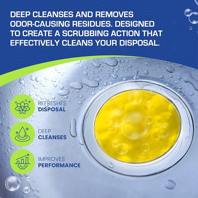True Fresh Garbage Disposal Cleaner Tablets, Large 15g Drop-In Fresh Ocean Tablets, Deep Foaming Sink & Drain Cleaner for Buildup, Grease & Residue, Disposal Cleaner and Deodorizer, 24 Pack XL Value!