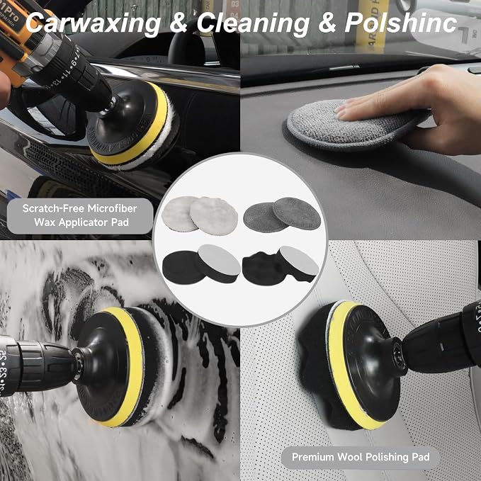 Car Detailing Kit, Car Detailing Brush Set, Car Cleaning Kit, Auto Detailing Tools for Interior Exterior Wheels, Professional Car Wash Accessories with Windshield Cleaning Tool and Storage Box(Grey)