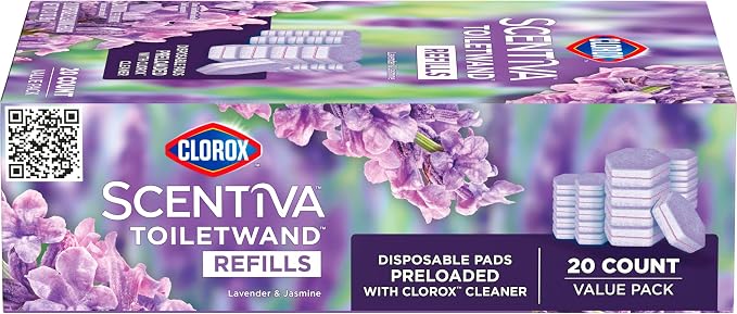 Clorox Scentiva ToiletWand Refills, Lavender and Jasmine, 20 Count