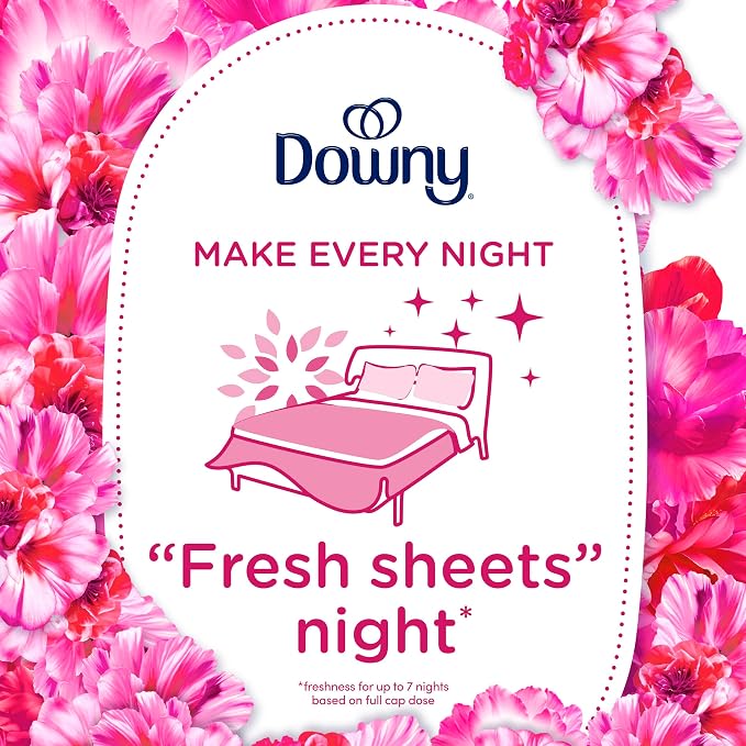 Downy 2 in 1 Liquid Fabric Softener, April Fresh, 44 fl oz, 60 Loads, Fabric Conditioner Liquid Provides Softness and Freshness for Fabrics