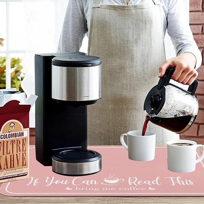 Coffee Bar Mat for Countertops 18inx24in,Absorbent Hide Stain Anti-Slip Cafe Bar Accessories Fit Under Coffee Machine Mat,dish drying mats for kitchen