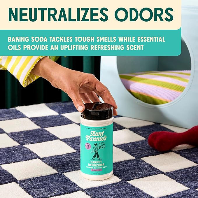 Aunt Fannie's Carpet Refresher Deodorizer, Lavender, 16 oz, Pack of 1 | Neutralizes Dog and Cat Odors, Freshens High-Traffic Areas, Safe for Rugs Carpets & Upholstery, Natural Ingredients