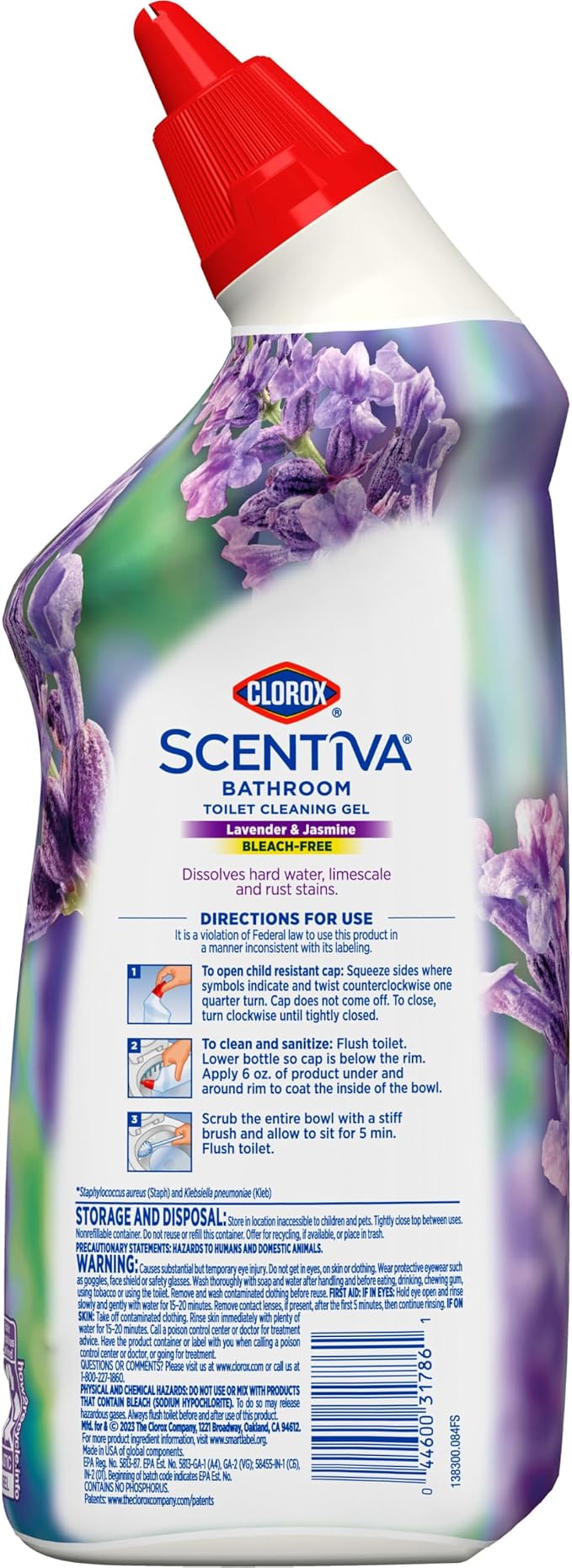 Clorox Scentiva Bathroom Toilet Cleaning Gel, Lavender and Jasmine, 24 Fluid Ounces (Pack of 2)