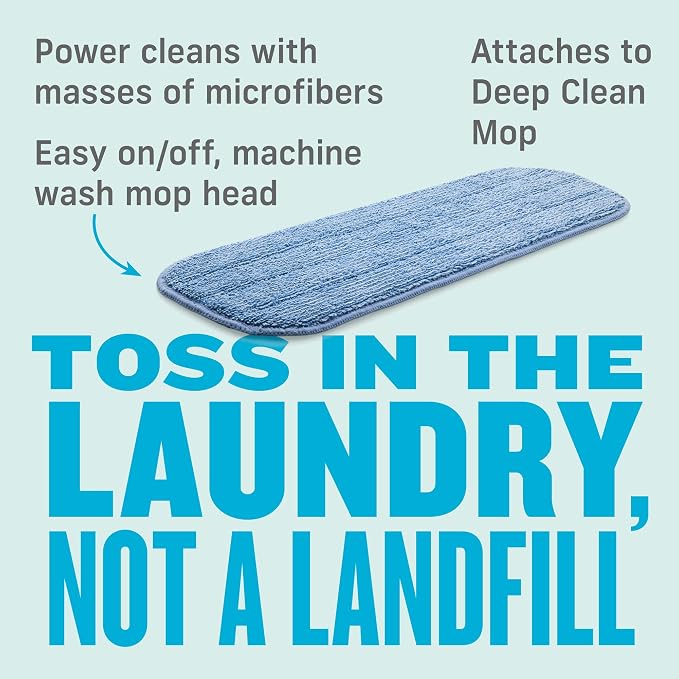 E-Cloth Mop Head Replacement, Reusable Mop Pads - 1 Pack | Washable Replacement Pads, Multi-Surface Floor Cleaning Cloths, Hardwood, Tile & Laminate