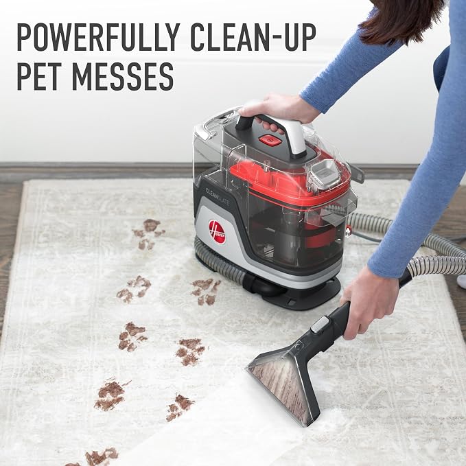 Hoover CleanSlate Plus Portable Carpet + Upholstery Spot Cleaner Machine | Powerful Suction with Versatile Tools, Pet Stain Remover, Car and Auto Detailer, Pair with Hoover Carpet Cleaner Solution