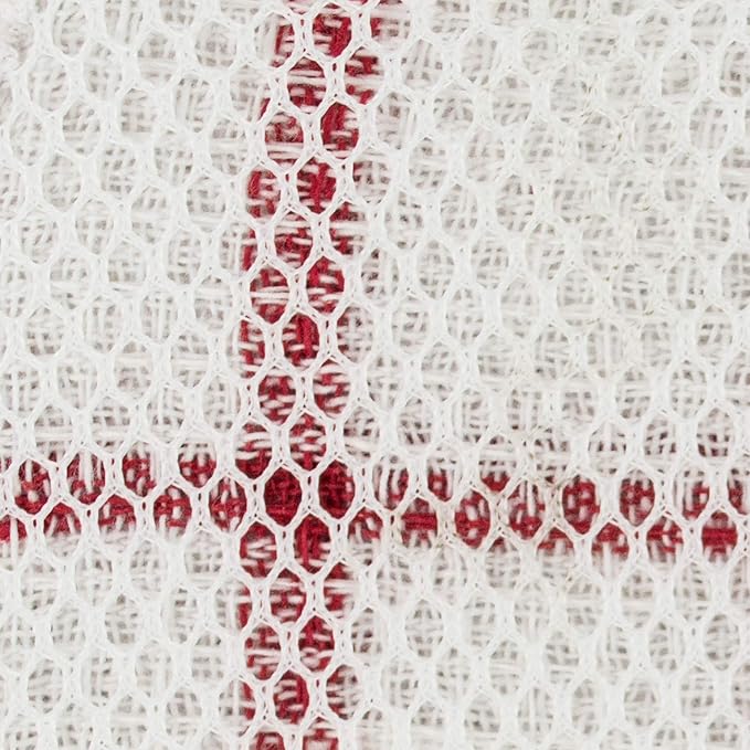 DII Scrubber Dishcloths Collection Windowpane Dishrag Set, 12x12, White/Red Stripe, 6 Piece