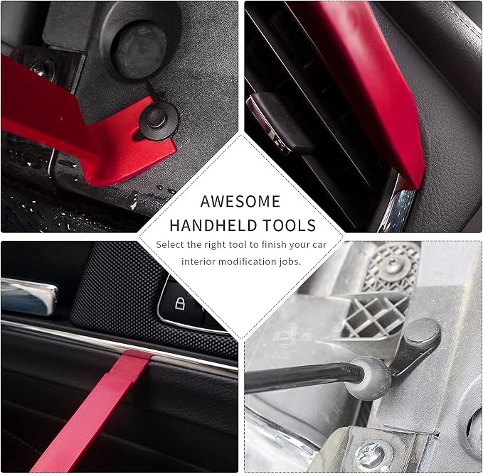 Auto Trim Removal Tools Kit, Wetado 15Pcs Car Panel Removal Tool Interior Trim Kit Fastener Rivet Remover Plastic Pry Tool Set - Metal Removal of Car Molding, Dashboards, Wheel Hubs