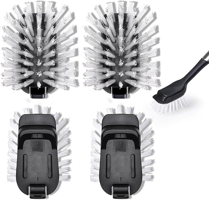 Dish Brush Refill for OXO Steel Dish Brush - 4 Pack Dish Brush Cleaning Replacement Head