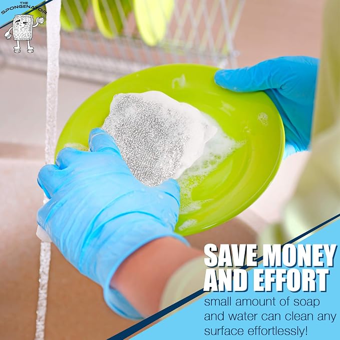 Kitchen Sponges for Dishes, Scouring Pads Non Scratch Scrubbers | Multi-surface non-metal dish scouring scrubbers for fast cleaning; heavy duty, non-scratch scrubbing sponges