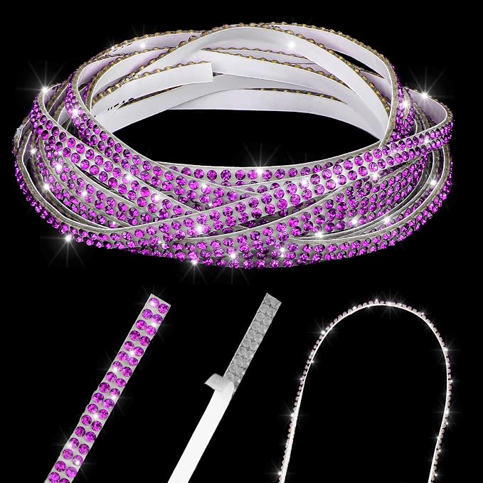 Kingdder 16.4 ft Bling Car Trim Self Adhesive Bling Car Accessories for Women Rhinestone Strip Glitter Diamond Sticker DIY Line Molding Dashboard Decal Shiny Auto Stuff for Interior Exterior Decor
