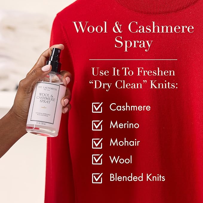 The Laundress Wool and Cashmere Fabric Spray, Wool Dewrinkle Spray, Upholstery and Linen Spray, Fabric Refresher, Cedar Scent, 8 Fl Oz (Pack of 2)