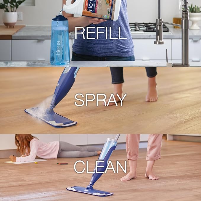 Bona Hardwood Floor Cleaner Refill - 128 fl oz - Cedar Wood Scent | Residue-Free Floor Cleaning Solution Spray Mop and Spray Bottle Refill - For Wood Floors