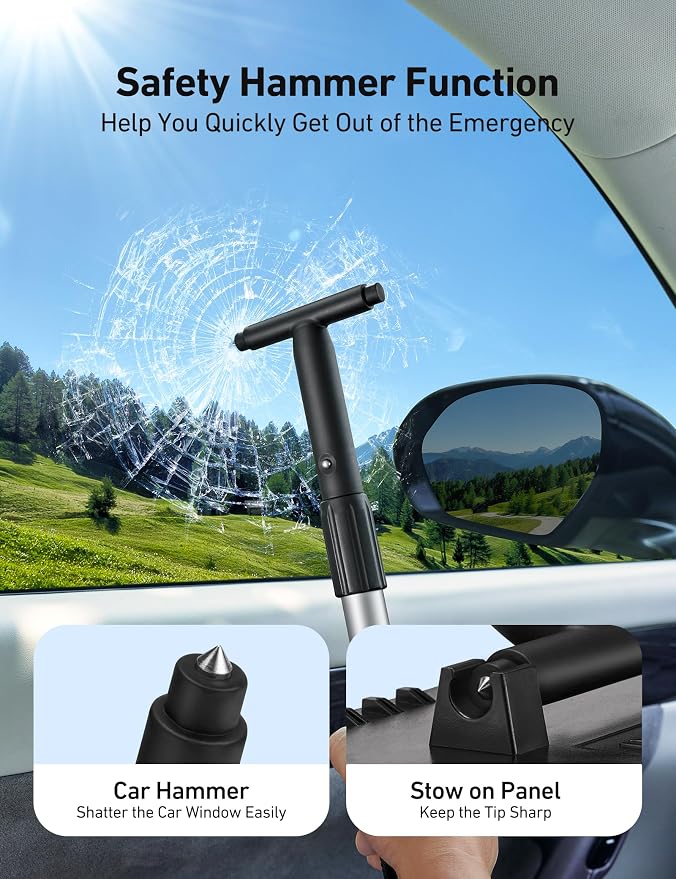 AstroAI Windshield Cleaner, Microfiber Window Cleaner with 4 Reusable Washable Large Sponge Pads, Extendable 180° Rotating Handle, Fits Cars & SUVs, Includes Spray Bottle, Green