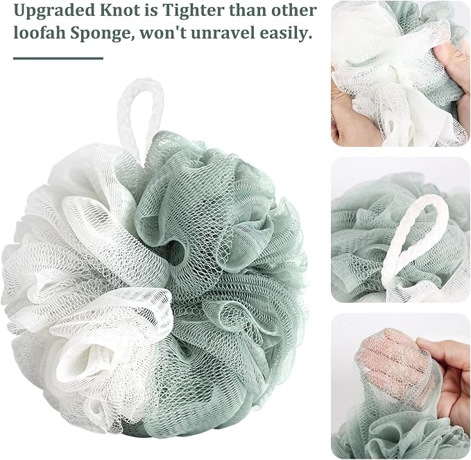 Fu Store Loofah Sponge Shower Loofahs 50g Bath Sponges Mesh Balls 4 Colors for Body Scrubber Exfoliator Wash Back Scrubbers Bathroom Men Women Cleaning Bathing Accessories