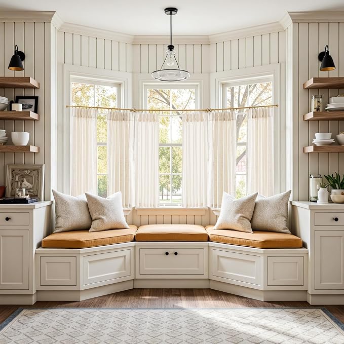 jinchan Linen Pinch Pleated Back Tab Tier Curtains,38x45,2 Panels,Natural | Light filtering,small window treatment,cafe curtains,machine washable,farmhouse,kitchen,bathrooms,laundry