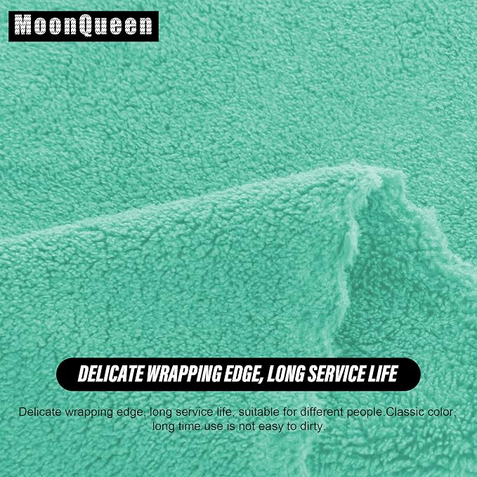 MOONQUEEN Ultra Soft Premium Washcloths Set - 12 x 12 inches - 72 Pack - Quick Drying - Highly Absorbent Coral Velvet Bathroom Wash Clothes (Aqua Green)