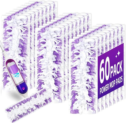 Cafonil 60 Pack Disposable Power Mop Pads for Swiffer Power Mop Pads | Compatible with Swiffer Power Mop Refills Thickened Multi-Surface Replacement for Swiffer Wet Pads Refill on Finished Floors