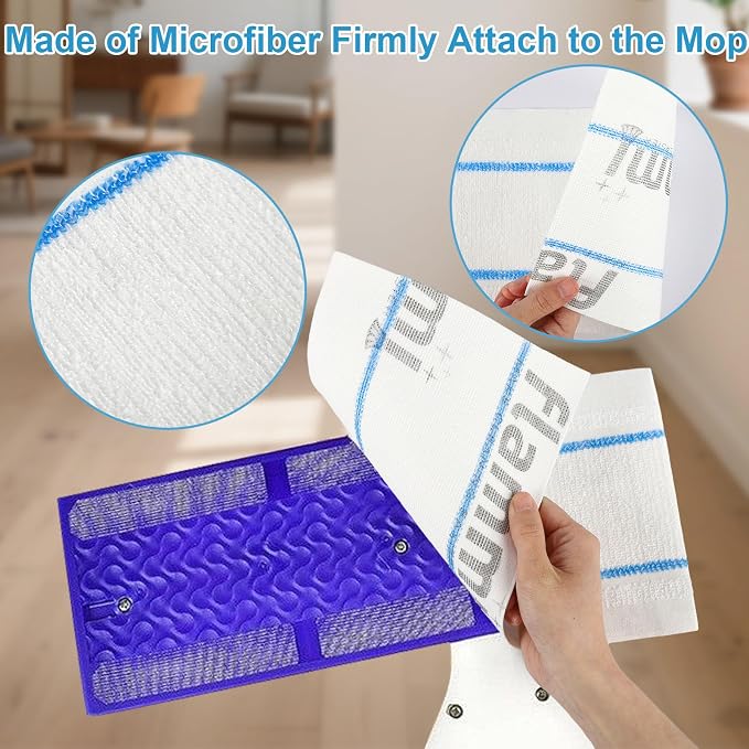 Flammi Semi-Disposable Microfiber Mop Pads Compatible with Shark S1000 S1000A S3250 S3251 S3101 SK410 SK435CO SK460 SK140 SK141, 30 Pack