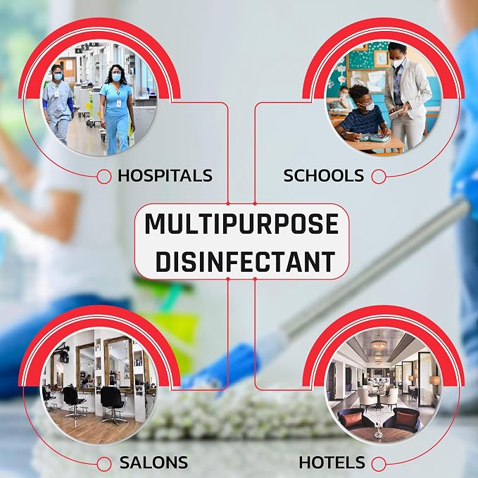 Lucasol One Step Disinfectant, 1 Gallon & 24 Oz Empty Refillable Spray Bottle Combo. All Purpose Cleaner Spray For Hospitals, Schools, Salons, Household Cleaning And More