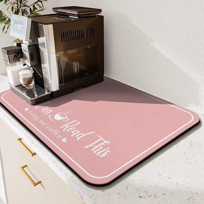 Coffee Bar Mat for Countertops 31.5inx17in,Absorbent Hide Stain Anti-Slip Cafe Bar Accessories Fit Under Coffee Machine Mat,Dish Drying mats for Kitchen