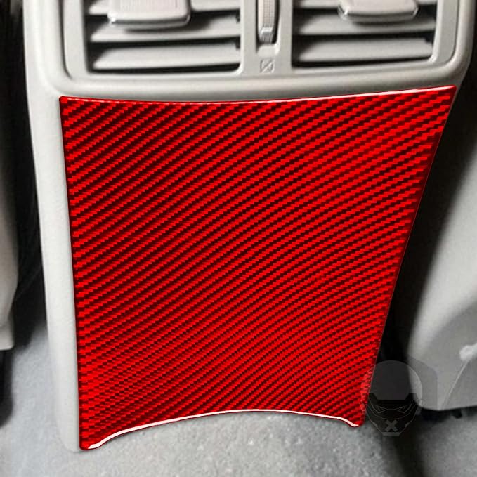 Red Real Carbon Fiber Trim for Nissan Rogue Accessories | for 2014-2020 / Rogue Sport 2017-2022 Rear Air Outlet Vent Cover Sticker Interior Thick Overlay Decal