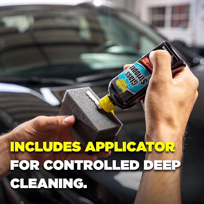 Invisible Glass 91411 Glass Stripper Water Spot Remover Kit – Cerium Oxide Based Auto Glass Polish for Windshields, Hard Water Spots, Road Films & Old Coatings – 4 Fl Oz
