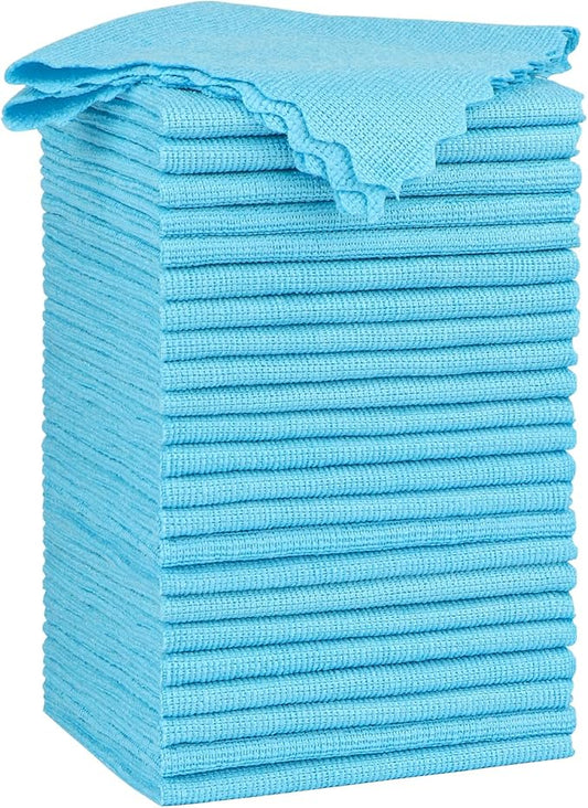Orighty Microfiber Cleaning Cloth - 24 Pack, Blue Cleaning Rags 12x11 inch | Microfiber Towels for Cars, Highly Absorbent Household Cleaning Supplies, Reusable Lint Free Cloths for House, Kitchen