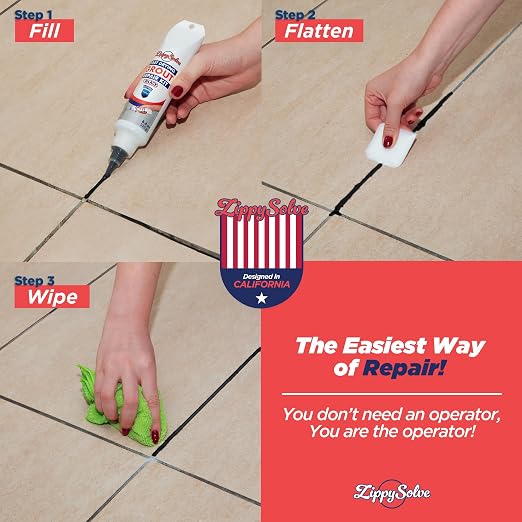 Tile Grout, Repair Kit, Restore & Renew Tile Joints Line, Fast Drying Tile Grout Paint Squeeze Tube for Bathroom Shower Kitchen Floor, Waterproof (8.8 oz, Black)