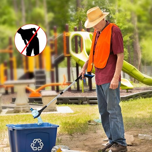 4 Pack 32 Inch Commercial Trash Grabber for Elderly Assist, Heavy Duty Lightweight Reacher with Ergonomic Handle & Non-Slip Grip, Multi-Use Outdoor Home Garden Cleanup Mobility Aid Tool