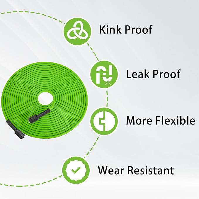 PWACCS Pressure Washer Gun and Hose Kit, 25 FT Power Washer Hose Wand | Replacement Extension Lance Wand, 5 Nozzle Tips with Holder, M22-14 Fitting, Compatible with Ryobi, Green Works & Karcher