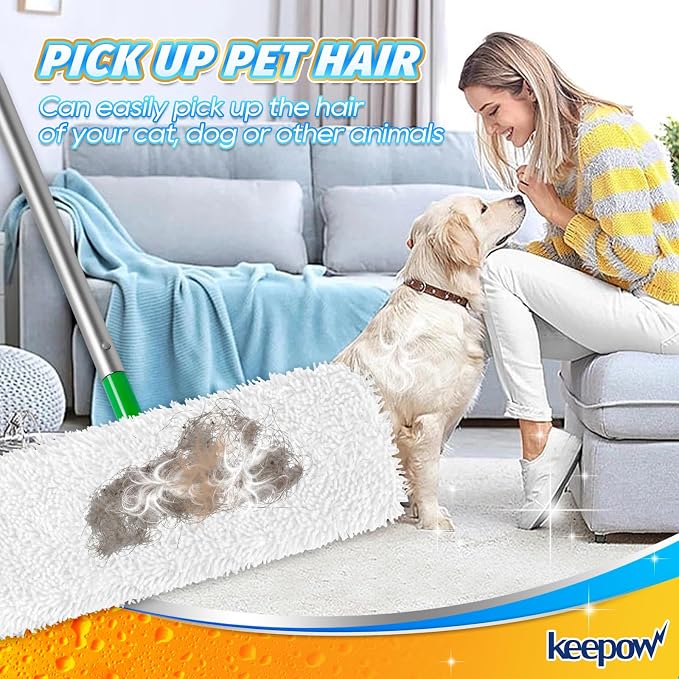 KEEPOW Reusable XL Wet Refills Compatible with Swiffer Sweeper XL, X-Large Dry Sweeping Cloths, Wet Mopping Cloths, Washable Microfiber XL Mop Pads Refills for Surface/Hardwood Floor Cleaning, 4 Pack | X-Large Dry Sweeping Cloths, Wet Mopping Cloths, W...