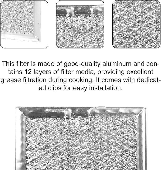 3pcs Microwave Replacement Set for LMV2031ST/LMV2031BD/ LMHM2237ST/LMH2235ST & More, Include 2 Microwave Under Vent Grease Filter and 1 Charcoal Filter Compatible with 5230W1A012B & 5230W1A003A