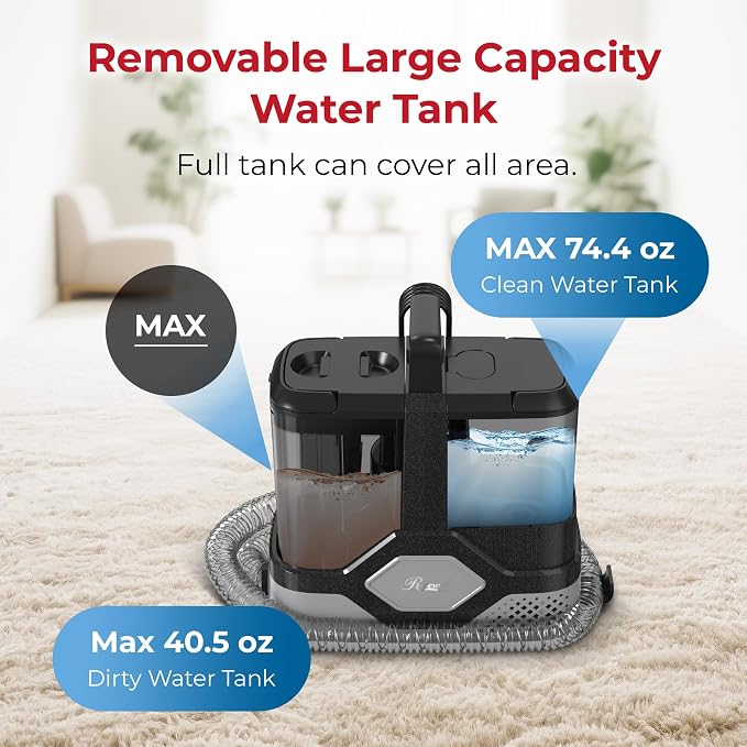Rosewill Multi-Purpose Portable Carpet and Upholstery Cleaner, Powerful Suction 18 KPa Spot Cleaner, 600W Motor, Car and Auto Detailer, Stain/Spot Remover; Versatile Use: Carpet, Sofa, Pet Hair