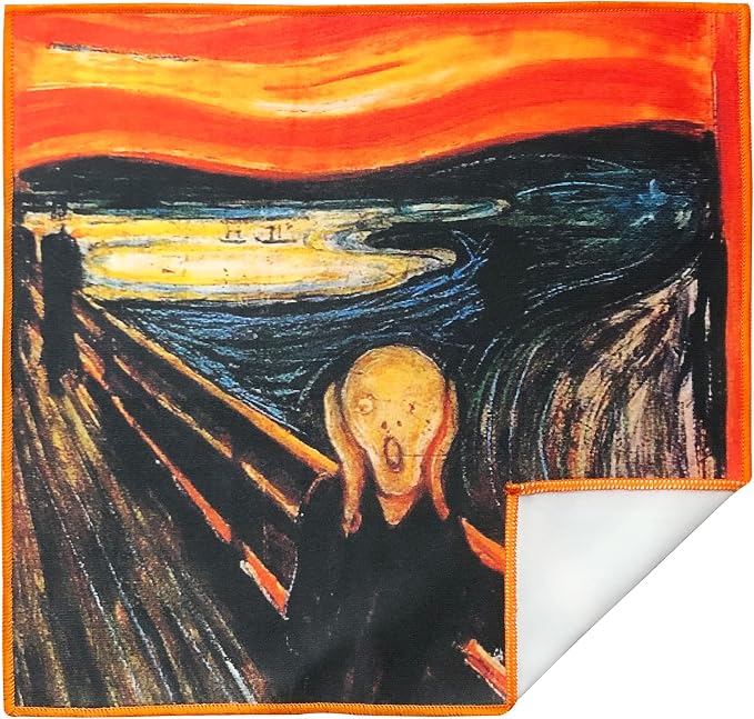 Large [6 Pack] Classic Art (The Scream) - Ultra Premium Quality Microfiber Cleaning Cloths (Best for Camera Lens, Glasses, Screens, and All Lens.), Microfiber Cloth