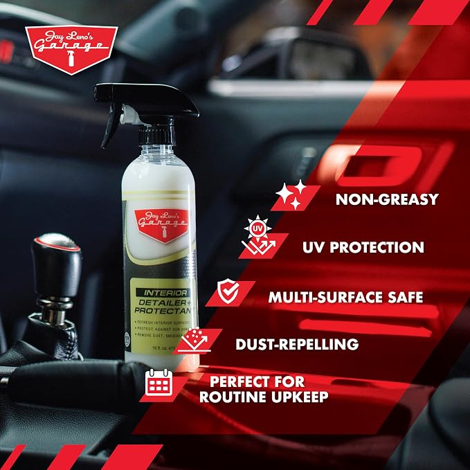 Jay Leno's Garage Interior Detailer & Protectant Car Interior Cleaner Spray for Dash, Auto Interior Cleaner(Pack of 2) (16 oz (Pack of 2))
