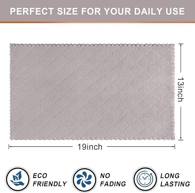 Homaxy 12 Pack Dish Towels for Kitchen (13 x 19 Inches, Grey), Super Soft and Absorbent Coral Velvet Dish Cloths for Washing Dishes, Nonstick Oil Fast Drying Microfiber Cleaning Cloth