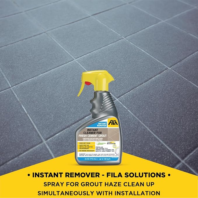 FILA Surface Care Solutions, INSTANT REMOVER, Spray for Grout Haze Clean Up Simultaneously with Installation, Tile and Grout Cleaner, Fast and Effective on Cement Grout, Ready to Use, 24oz