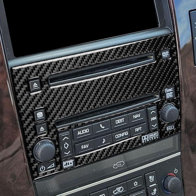 Fit for Cadillac Escalade ESV 2007-2014 / EXT Hybrid 2009-2013 Type-A | Real Carbon Fiber | Accessories | Console Radio Panel Trim | Decals | Anti-scratch