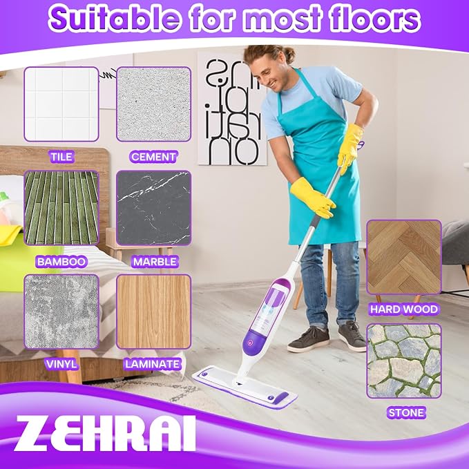 Microfiber Mop Pads 6 Pack for Swiffer PowerMop 13-16 Inch Washable | Machine washable replacement pads for wet & dry cleaning on hardwood, tile and other sealed hard floors.