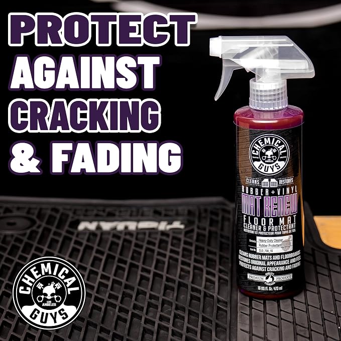 Chemical Guys Mat Renew Rubber + Vinyl Floor Mat Cleaner And Protectant Total Interior Cleaner and Protectant Bundle, Safe for Cars, Trucks, SUVs, Jeeps, Motorcycles, RVs & More, (2-16 fl oz)