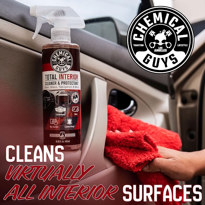 Chemical Guys, Total Interior Cleaner & Protectant, Black Cherry, 16 oz | Cleans leather, vinyl, plastic and glass in one step with a Black Cherry scent and a fresh, factory-style finish